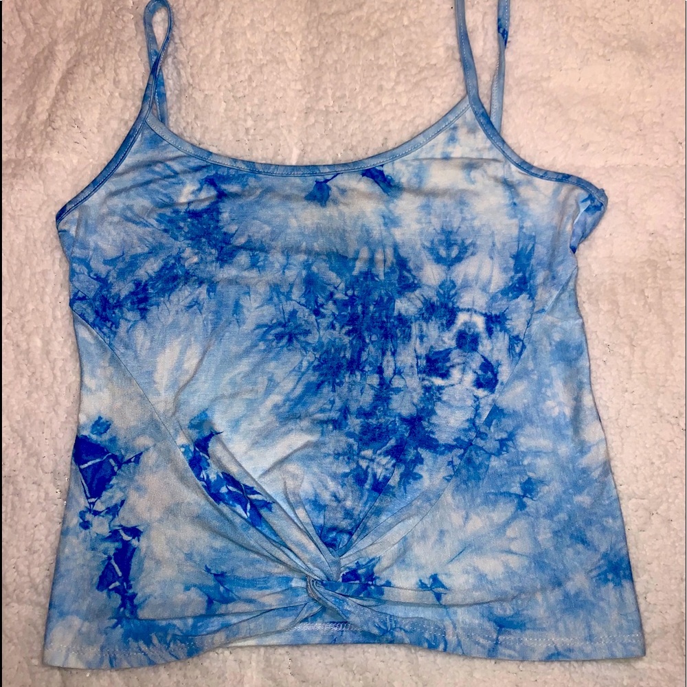 Rue21 Tie Dye Cropped front-knot Tank Top
